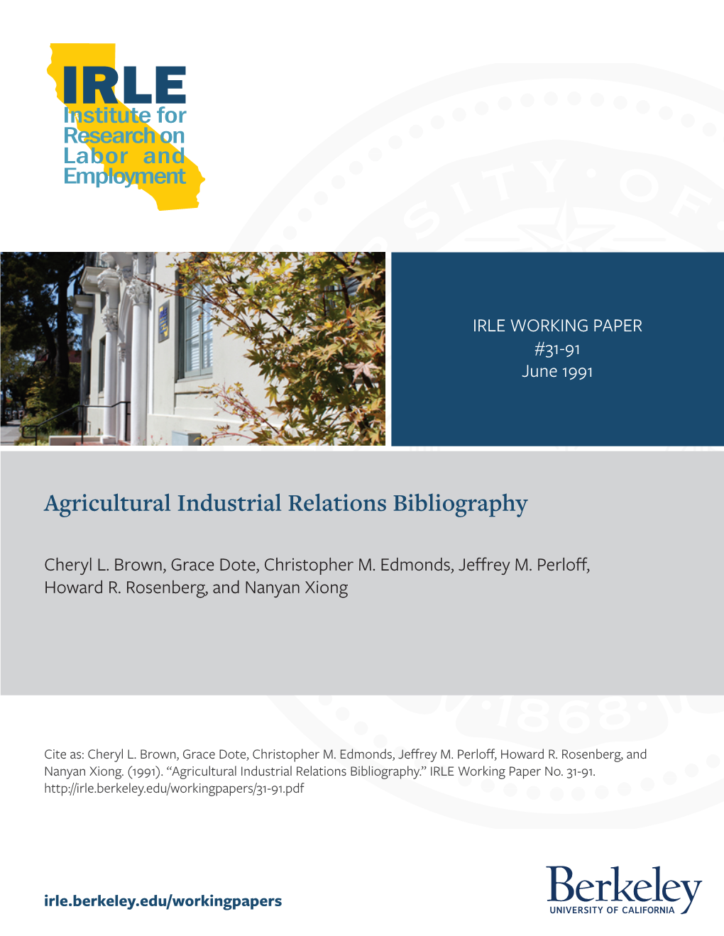 Agricultural Industrial Relations Bibliography