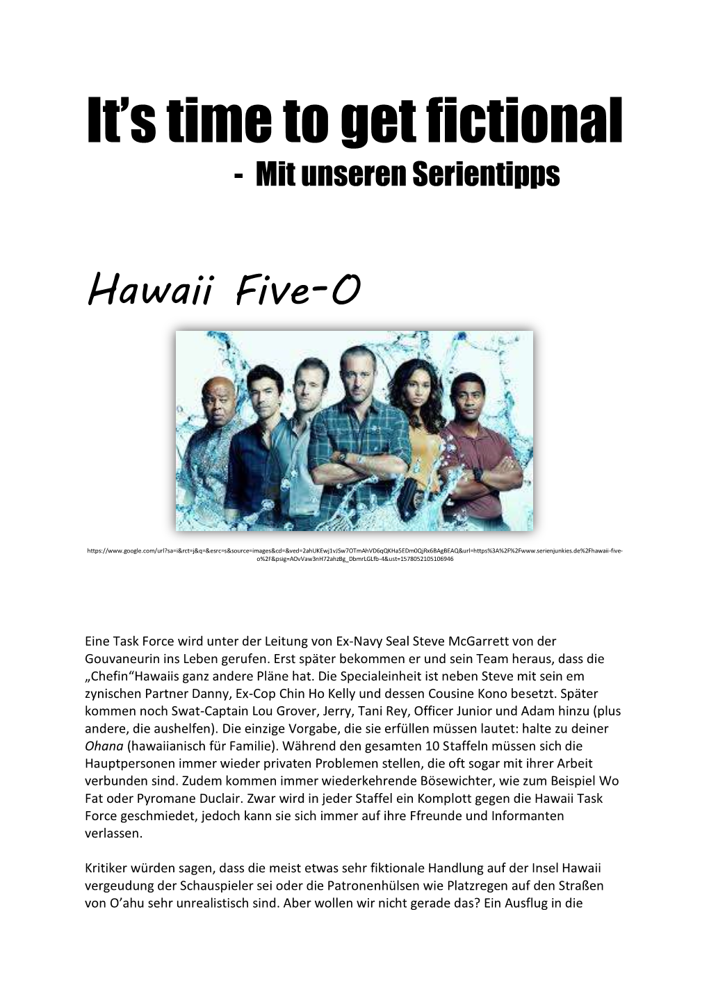 Serientipps, Hawaii 5-O, Bold Type, DA