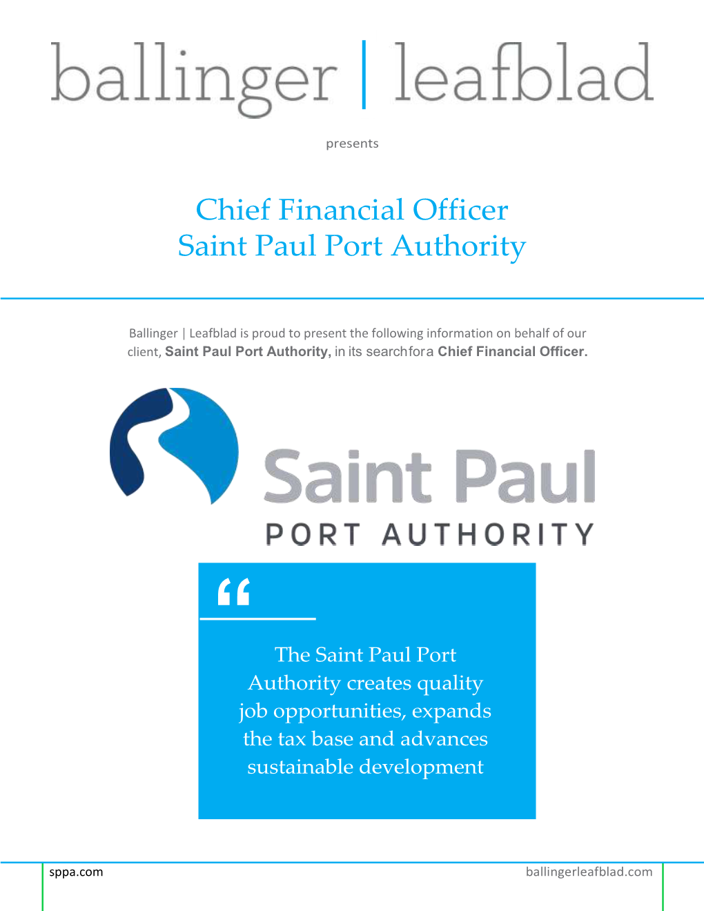 Chief Financial Officer Saint Paul Port Authority