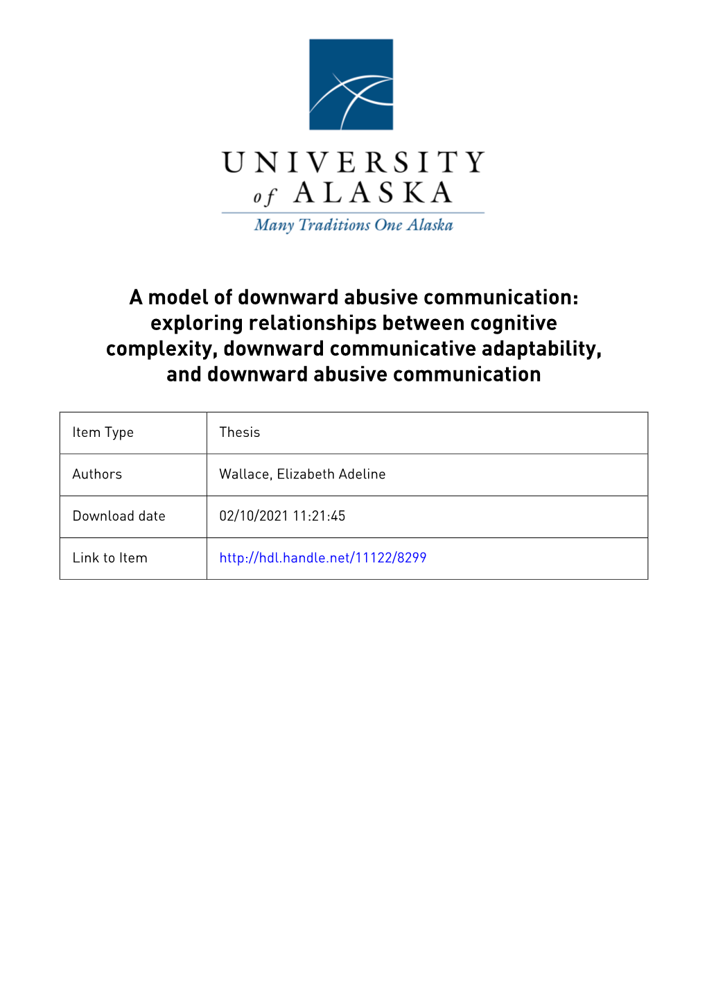 A Model of Downward Abusive Communication: Exploring Relationships Between Cognitive Complexity, Downward Communicative Adaptabi