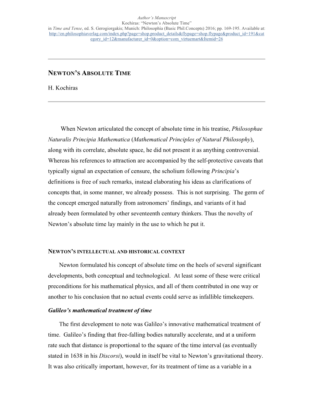 Kochiras.Newton's Absolute Time (In Time & Tense)-Author'smanuscript2