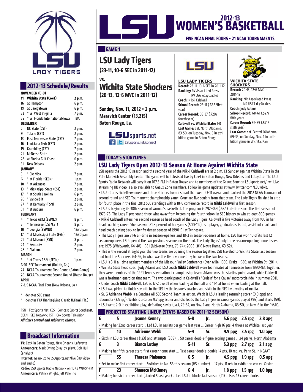 Game 1 Notes Vs. Wichita State12.Indd