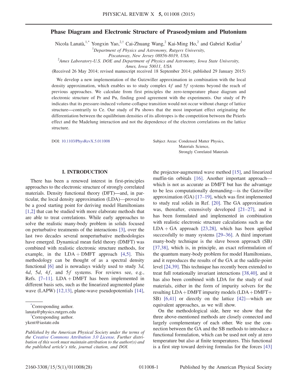 Phase Diagram and Electronic Structure of Praseodymium and Plutonium