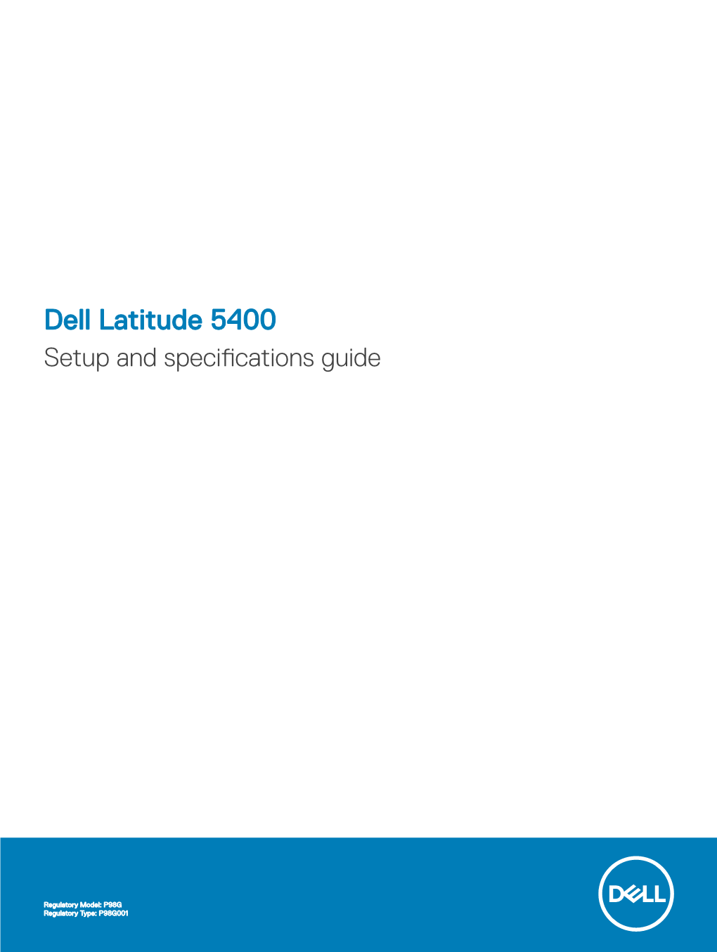 Dell Latitude 5400 Setup and Specifications Guide