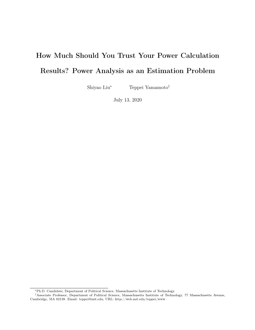 Power Analysis As an Estimation Problem