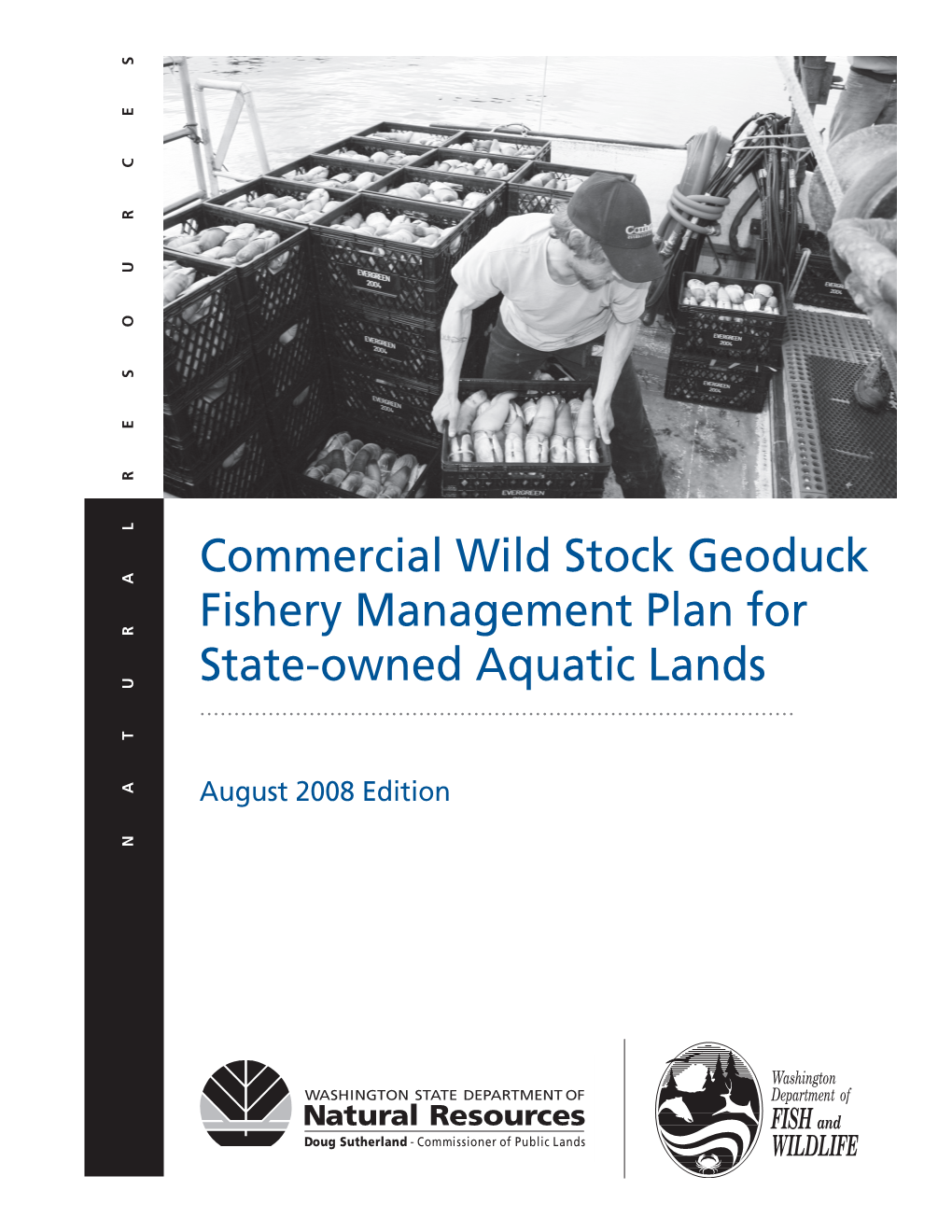 Commercial Wild Stock Geoduck Fishery Management Plan for State-Owned Aquatic Lands