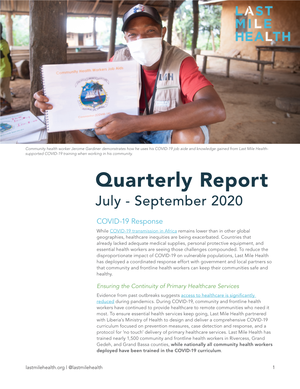 Quarterly Report July - September 2020