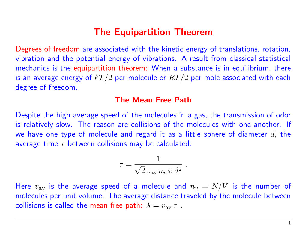 The Equipartition Theorem