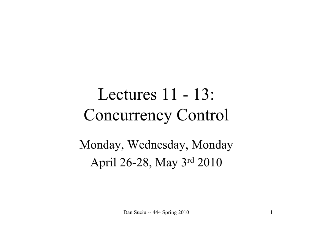 Concurrency Control