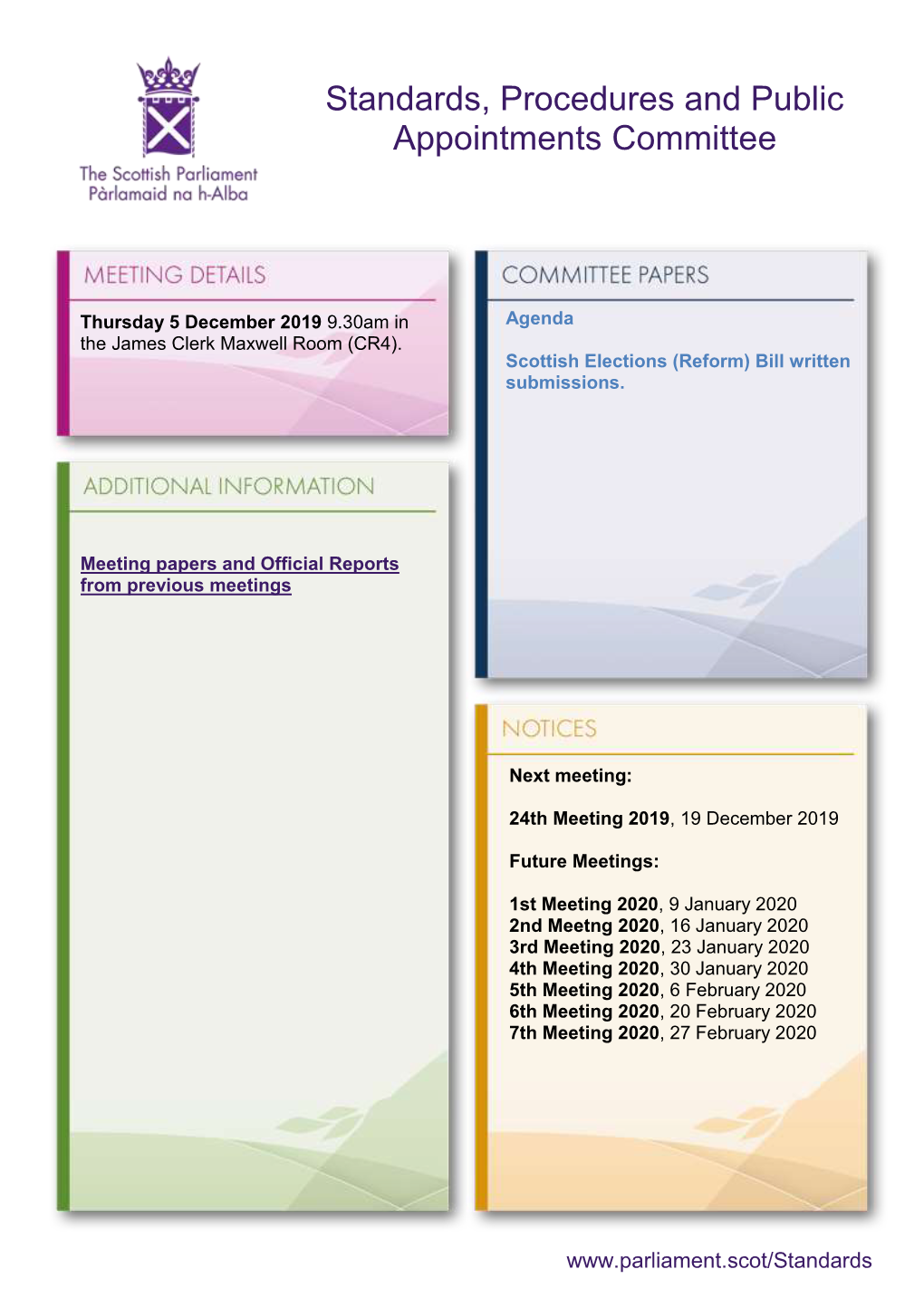 Standards, Procedures and Public Appointments Committee