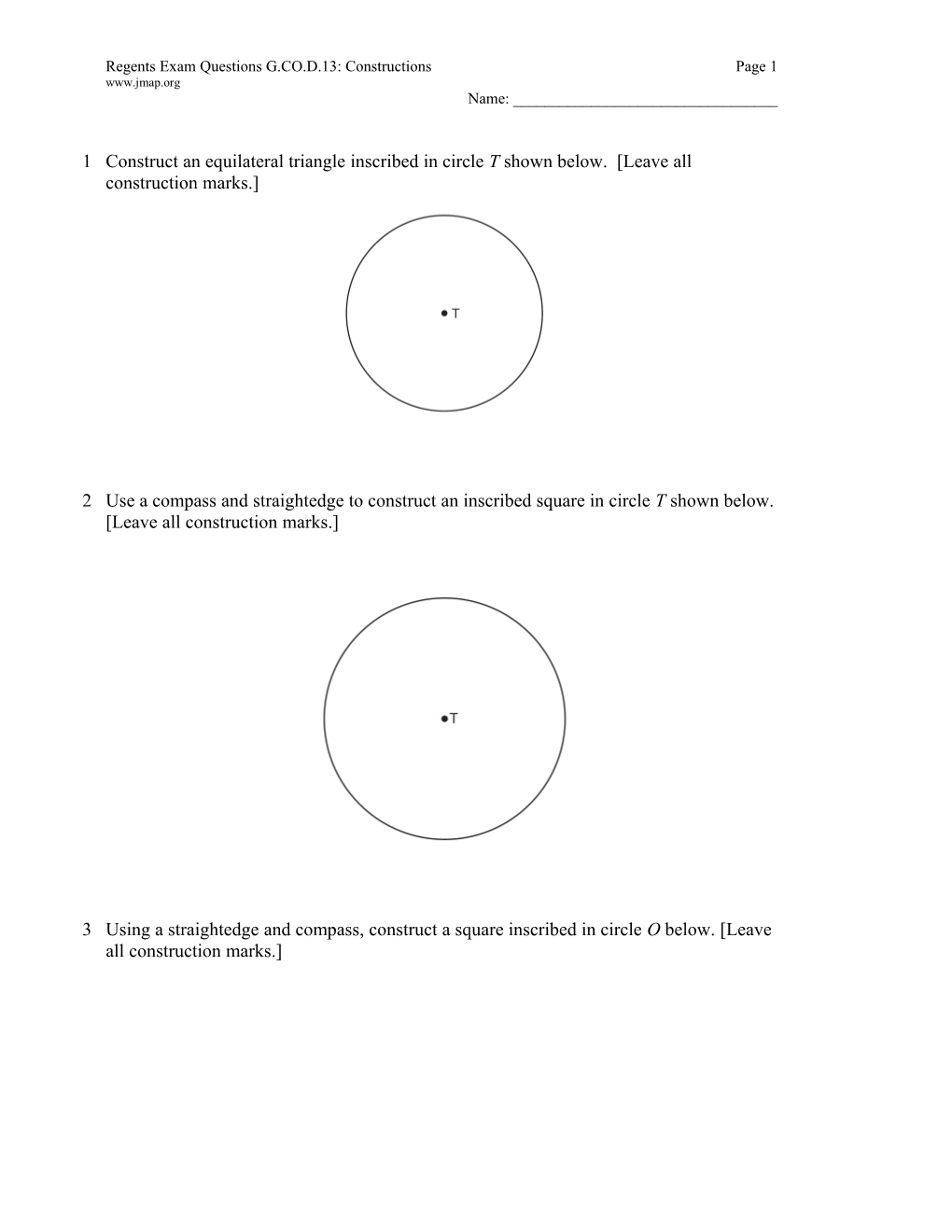 Regents Exam Questions G.CO.D.13: Constructions Page 3