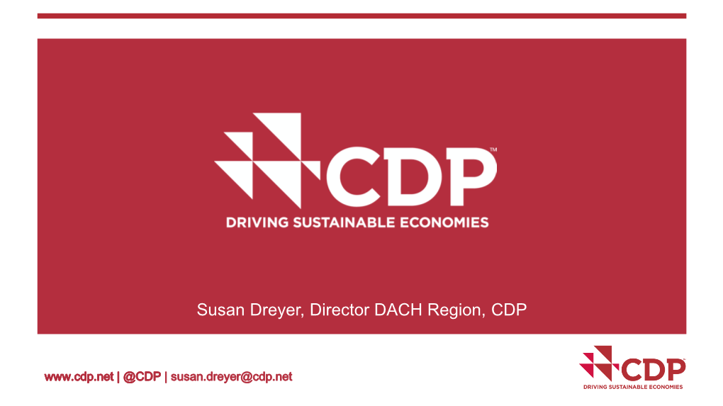 Susan Dreyer, Director DACH Region, CDP