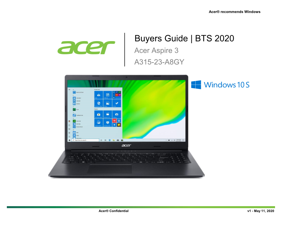 Acer Desktops (US Roadmap)