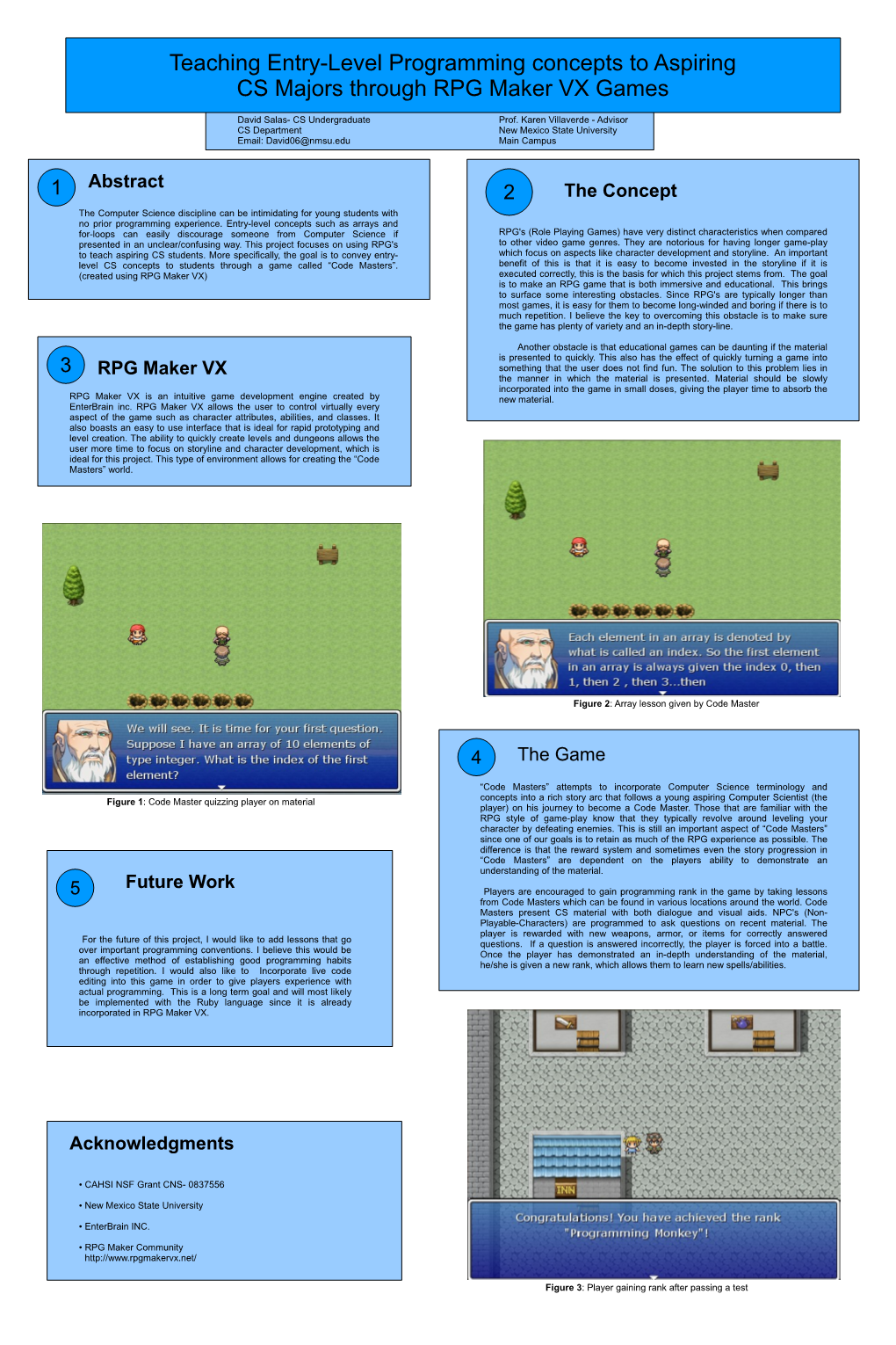 Teaching Entry-Level Programming Concepts to Aspiring CS Majors Through RPG Maker VX Games