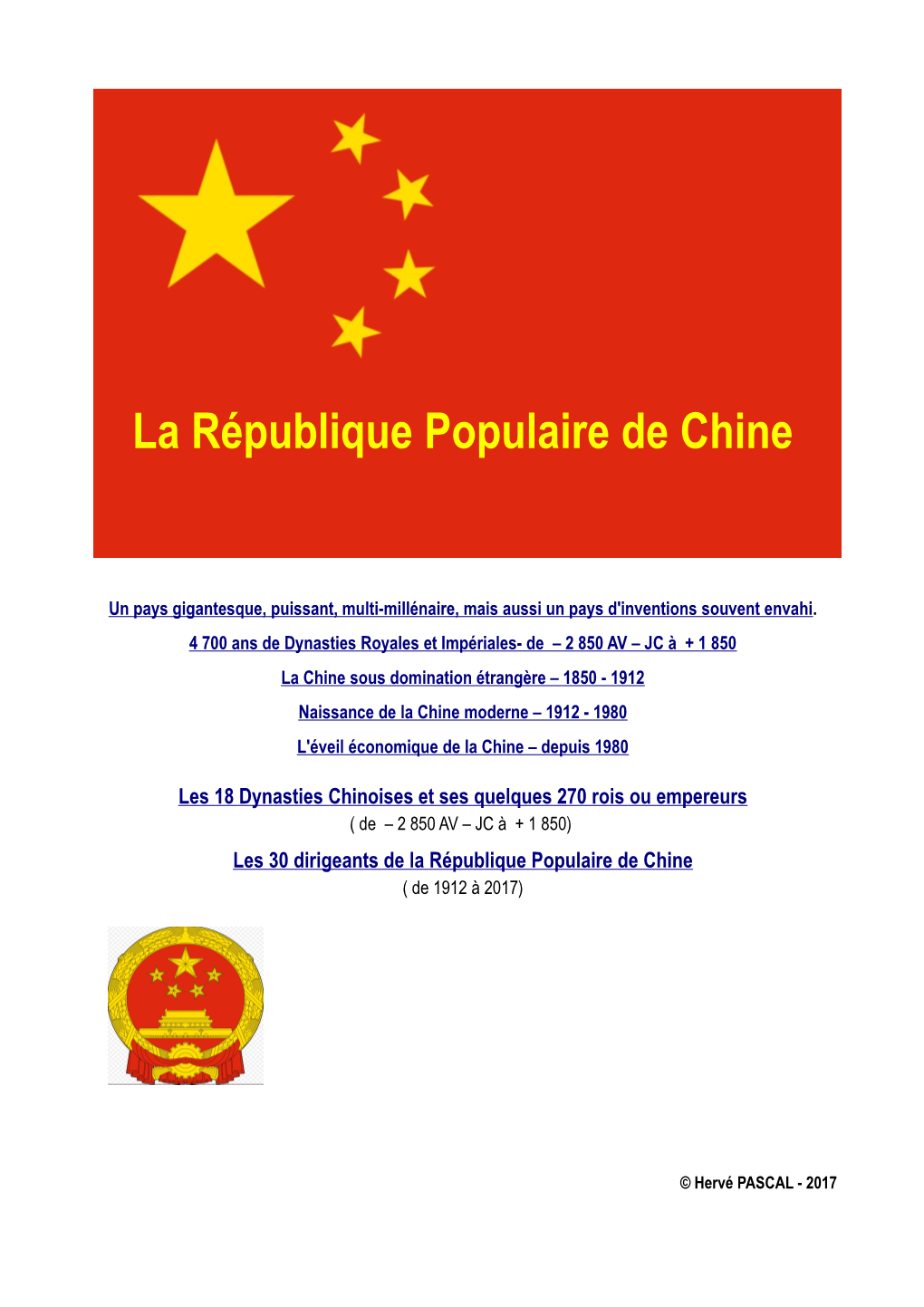 La République Populaire De Chine