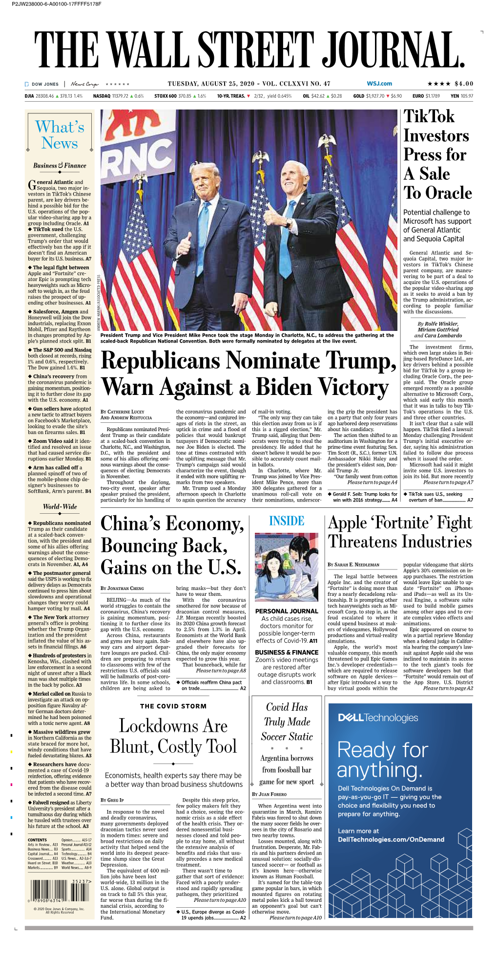 Republicans Nominate Trump, Warn Against a Biden Victory