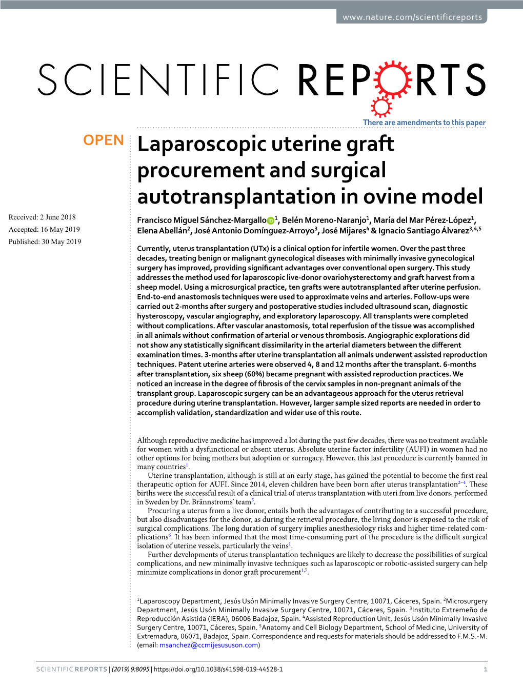 Laparoscopic Uterine Graft Procurement and Surgical