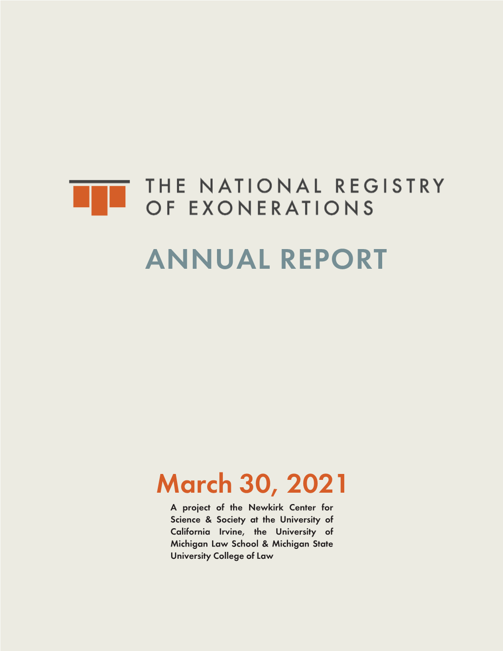 National Registry of Exonerations' Annual Report