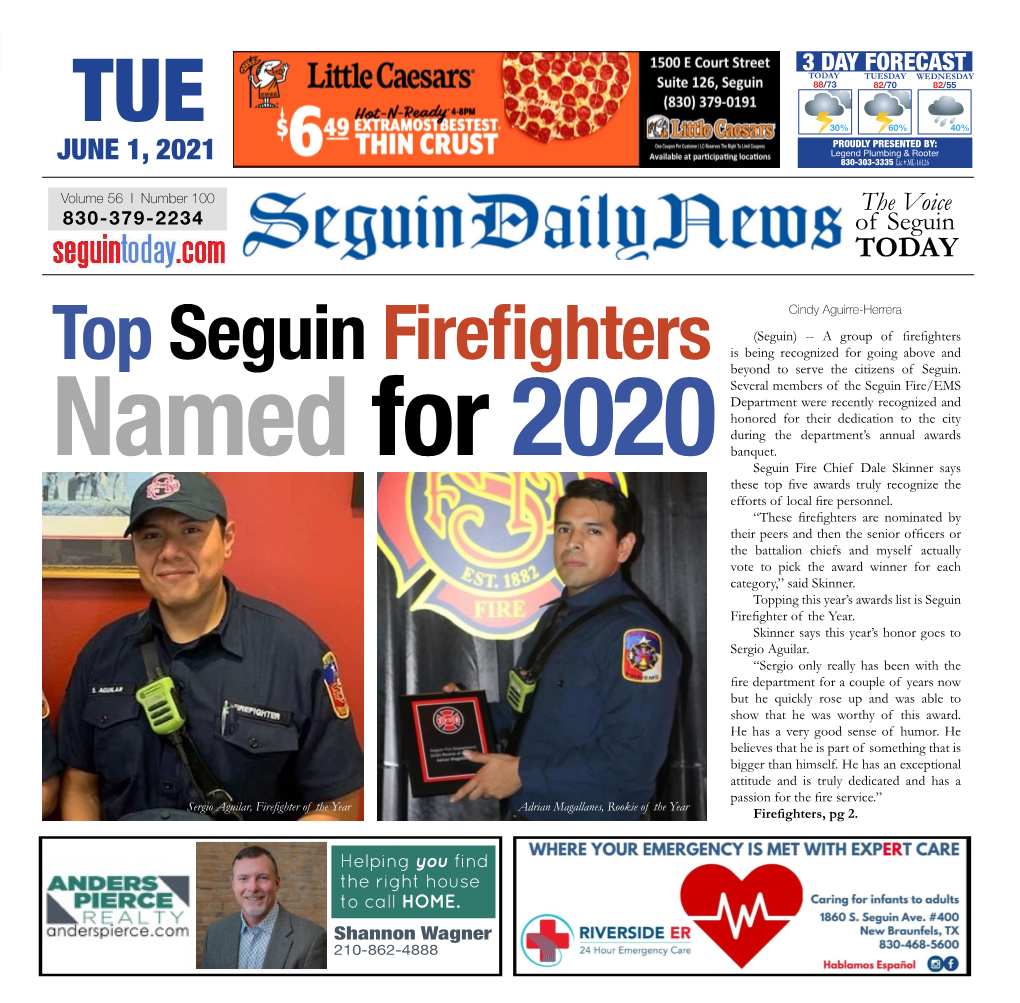 Top Seguin Firefighters Beyond to Serve the Citizens of Seguin