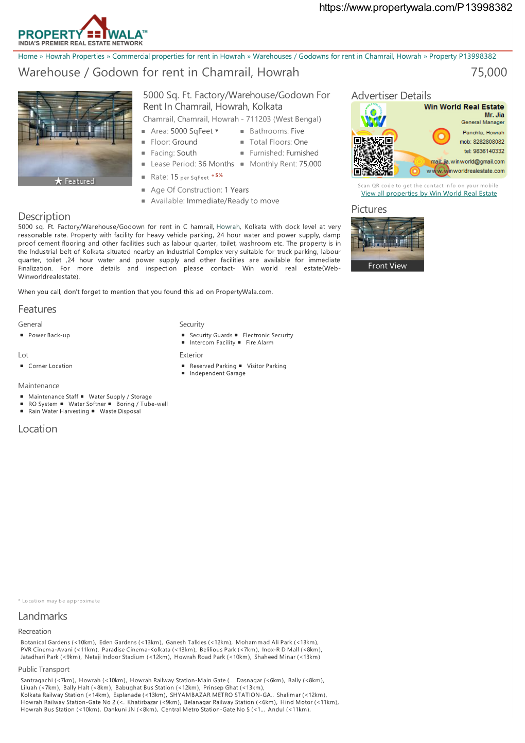 Warehouse / Godown for Rent in Chamrail, Howrah (P13998382