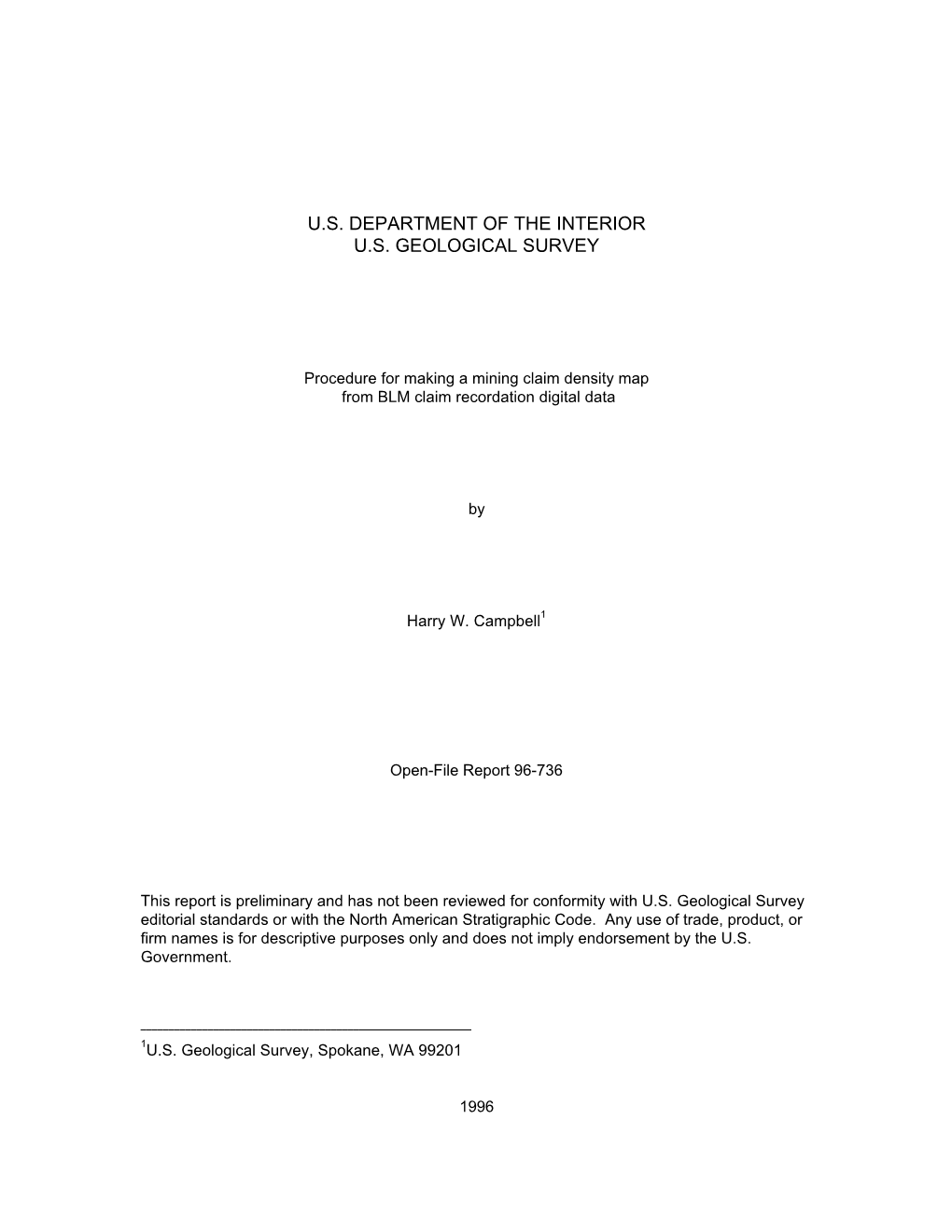 Procedure for Making a Mining Claim Density Map from BLM Claim Recordation Digital Data