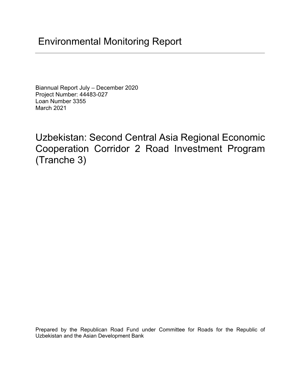 Environmental Monitoring Report Uzbekistan