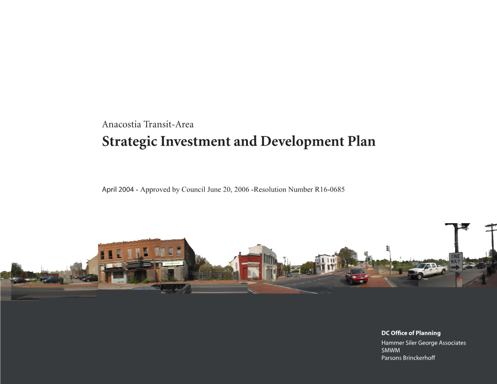 Anacostia-Transit Area Strategic Investment and Development Plan