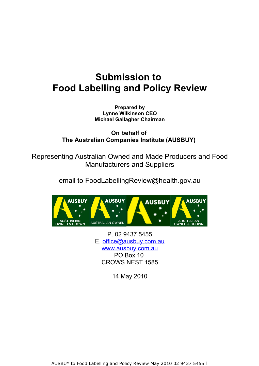 Food Labelling and Policy Review