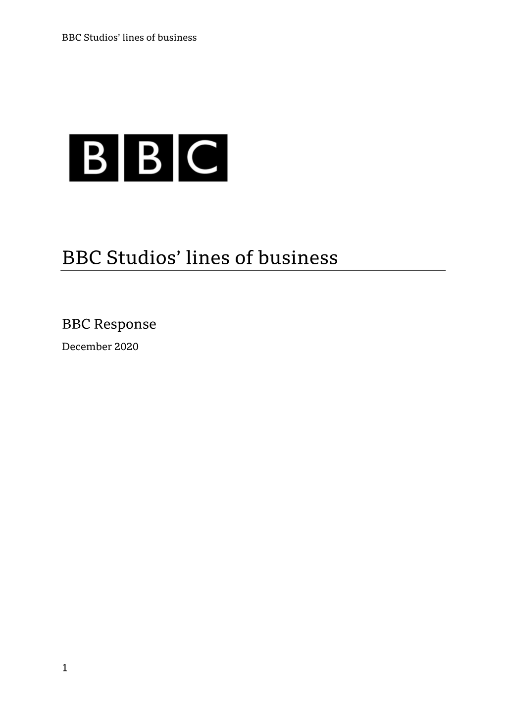 BBC Studios' Lines of Business