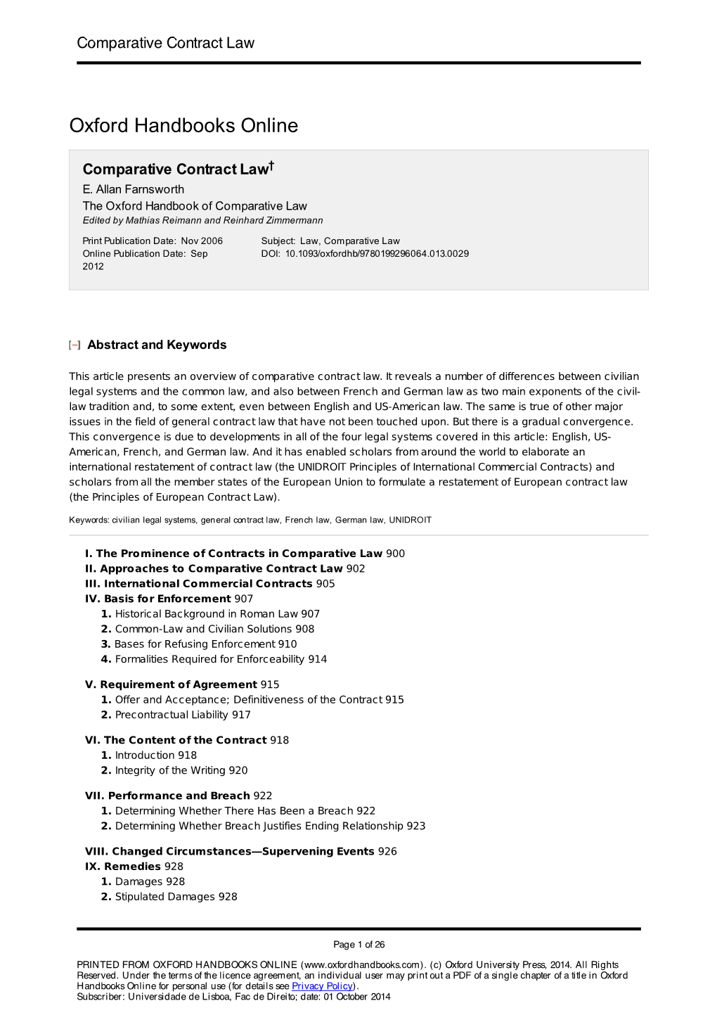 Comparative Contract Law