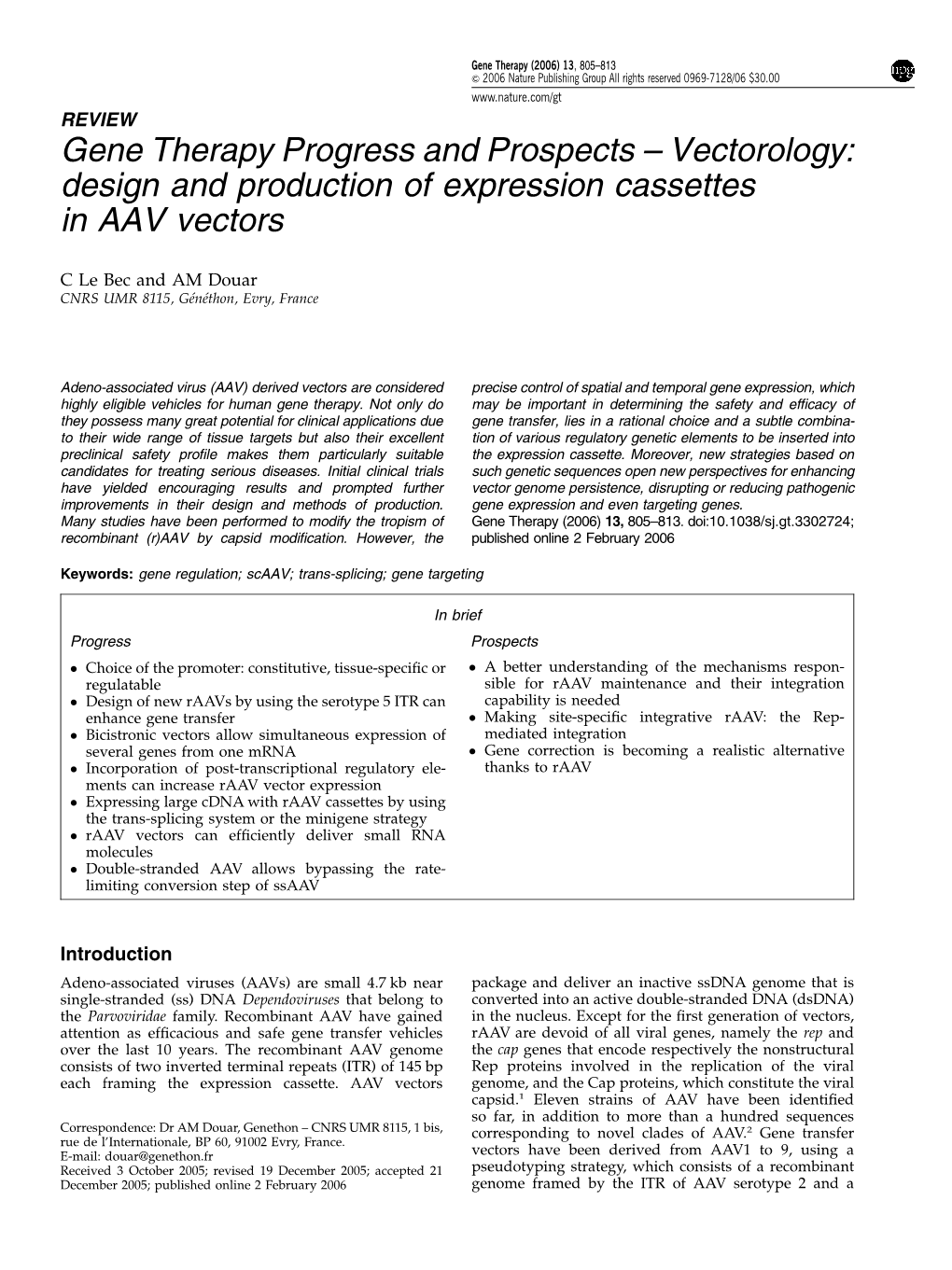 Design and Production of Expression Cassettes in AAV Vectors