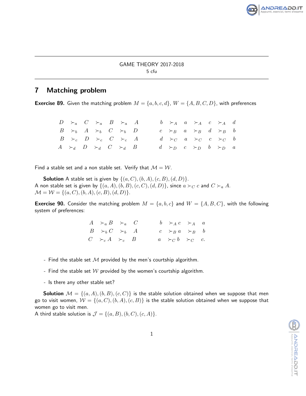 7 Matching Problem