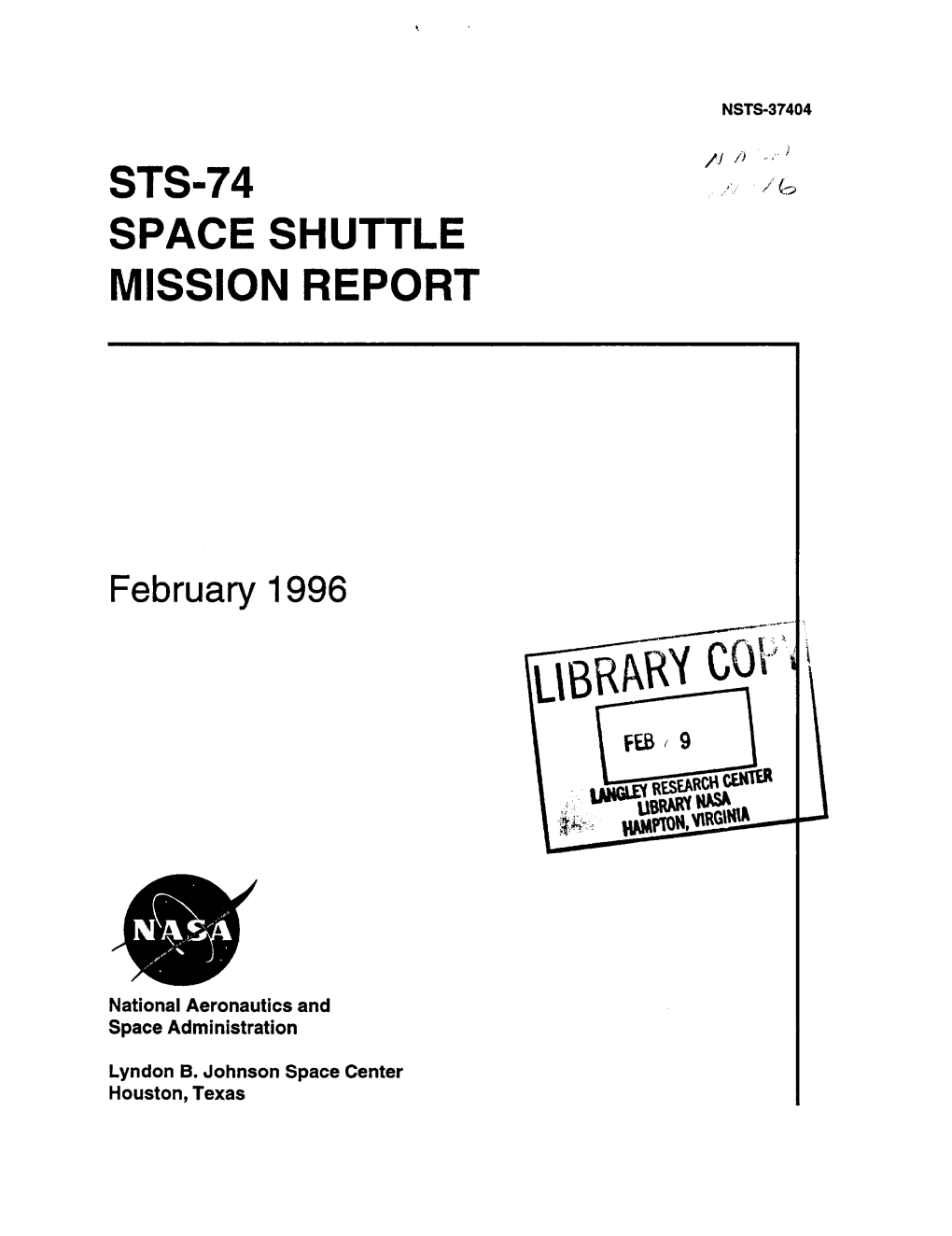 Sts-74 Space Shuttle Mission Report