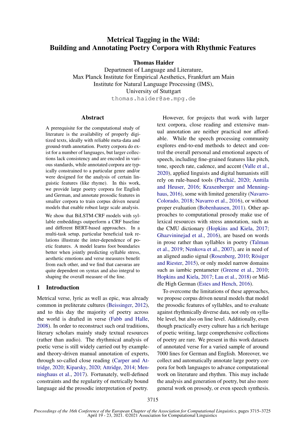 Metrical Tagging in the Wild: Building and Annotating Poetry Corpora with Rhythmic Features