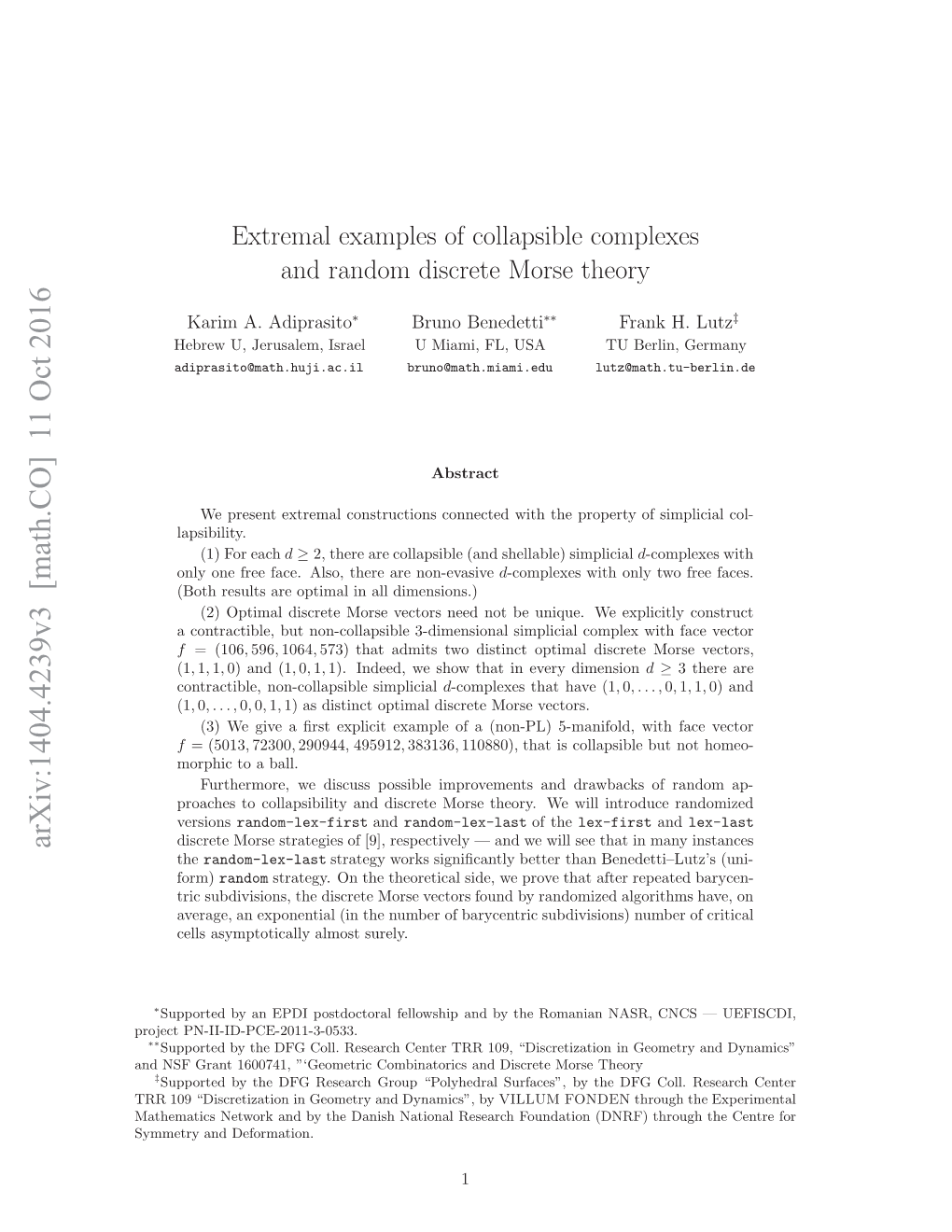 Extremal Examples of Collapsible Complexes and Random Discrete