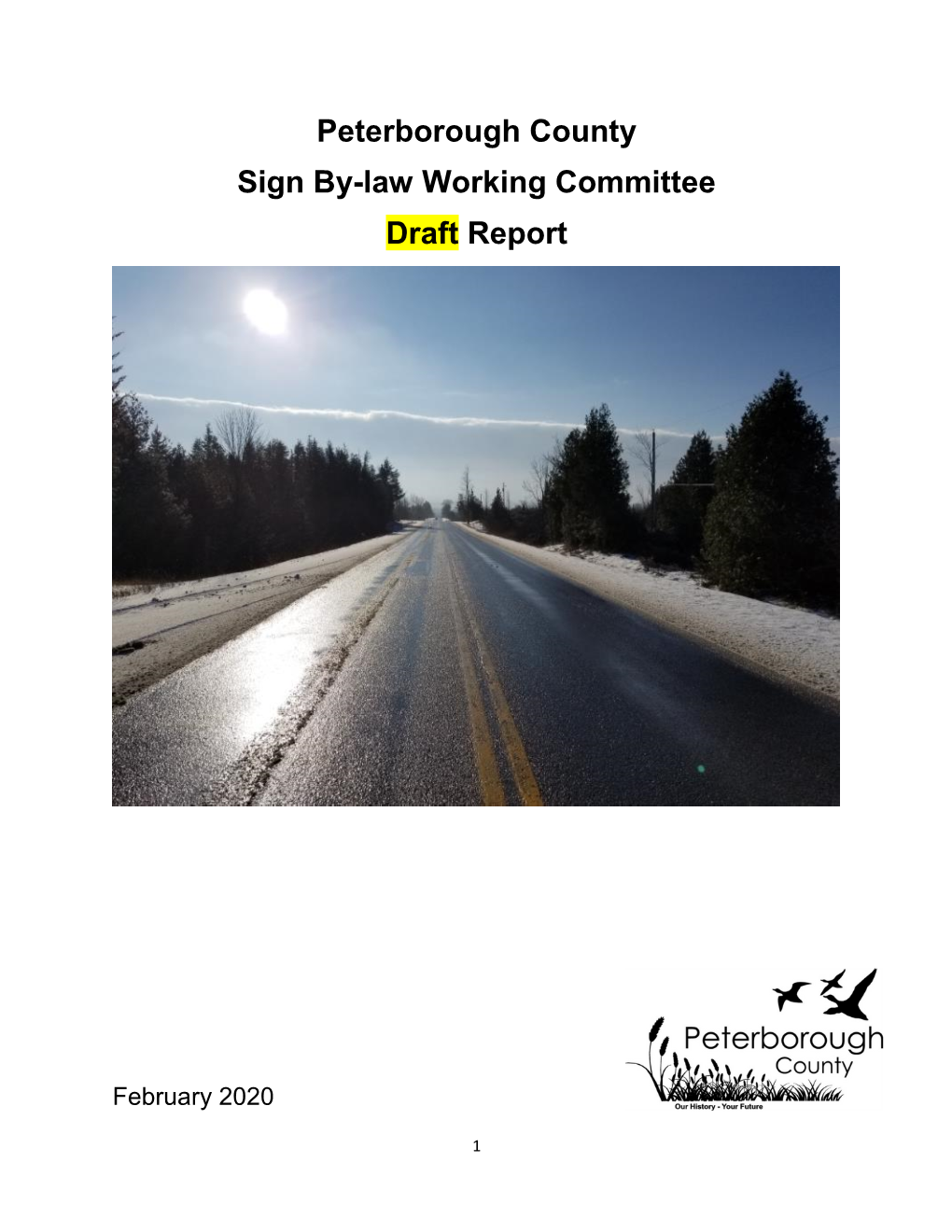 Peterborough County Sign By-Law Working Committee Draft Report