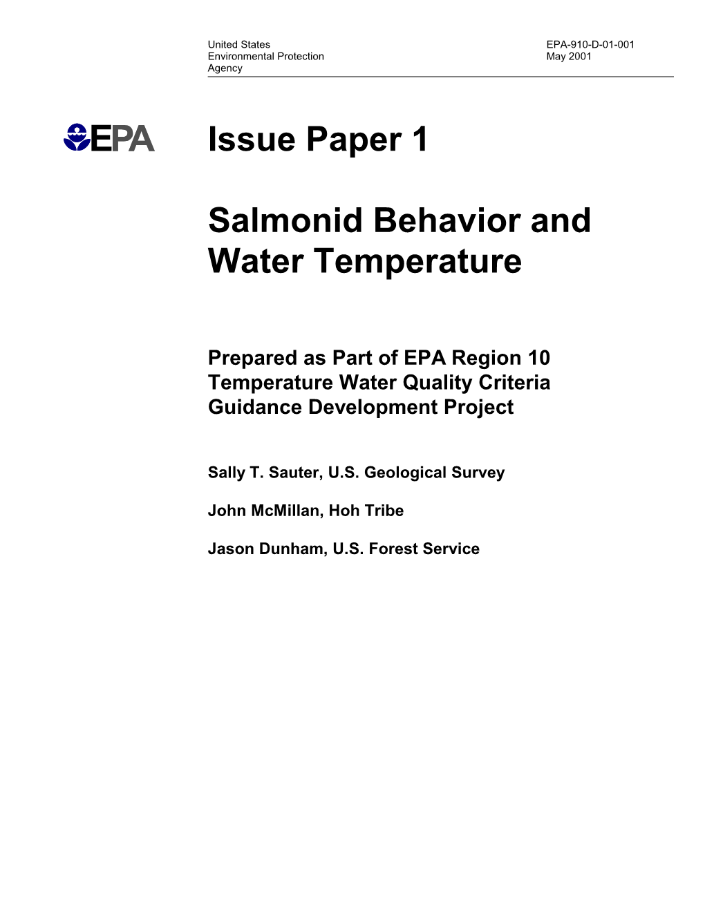 Salmonid Behavior Water Temperature