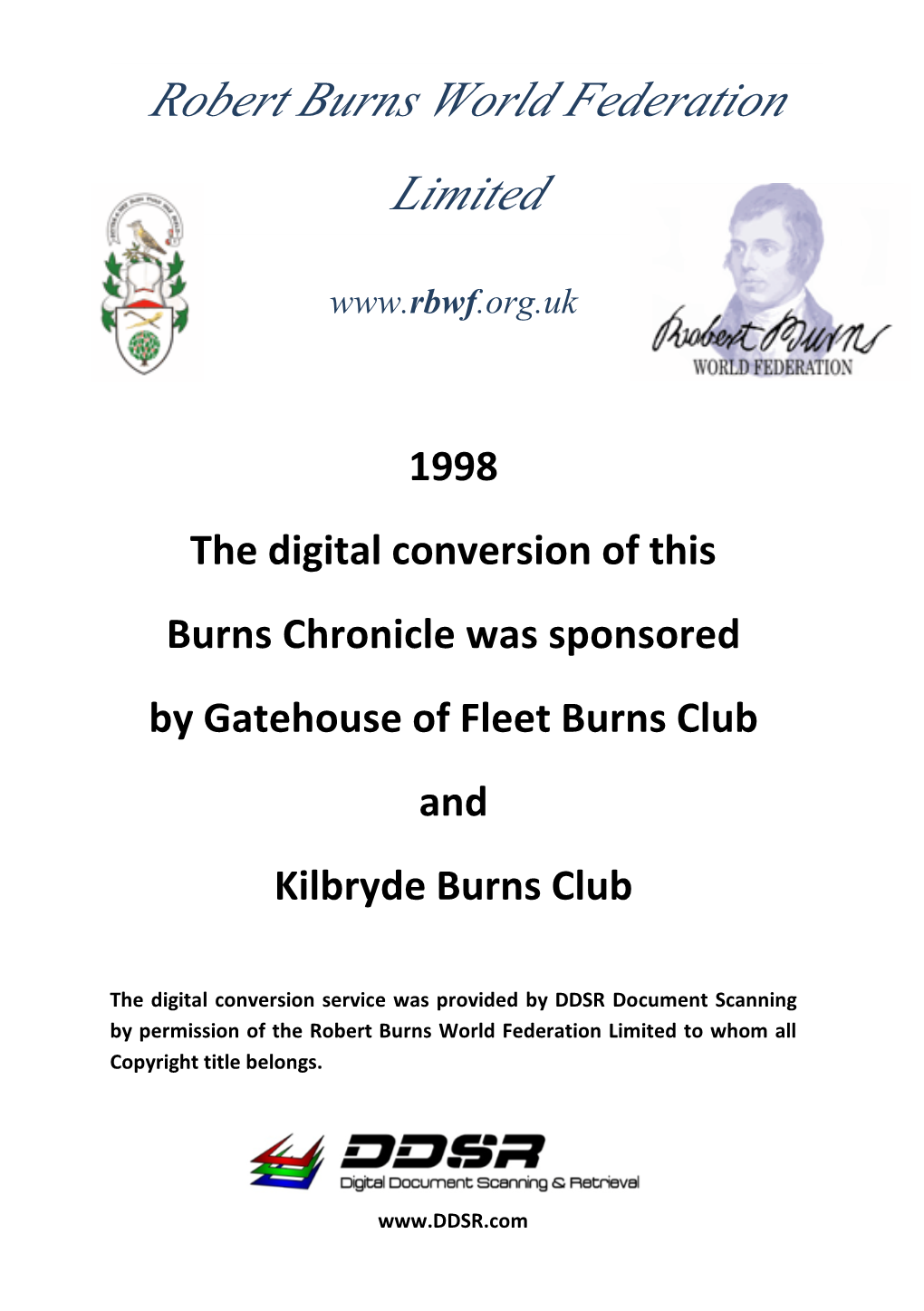 RBWF Burns Chronicle 1998