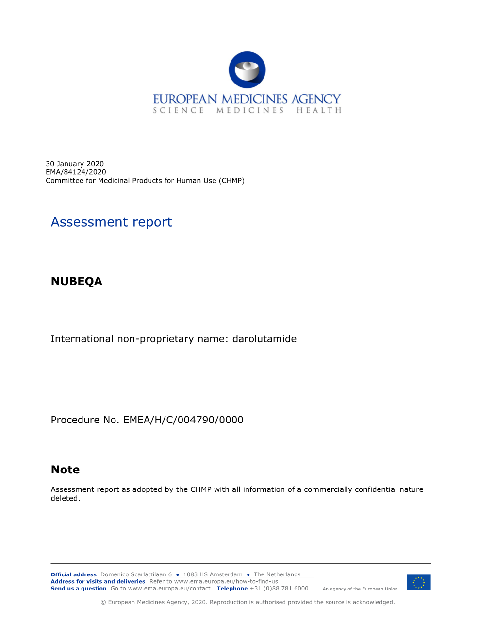 Nubeqa, Through the Centralised Procedure Falling Within the Article 3(1) and Point 3 of Annex of Regulation (EC) No 726/2004