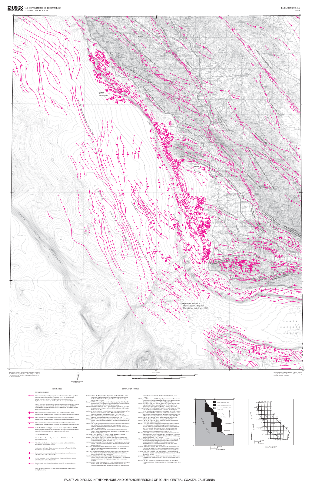 USGS Bulletin 1995-AA, Plate 1