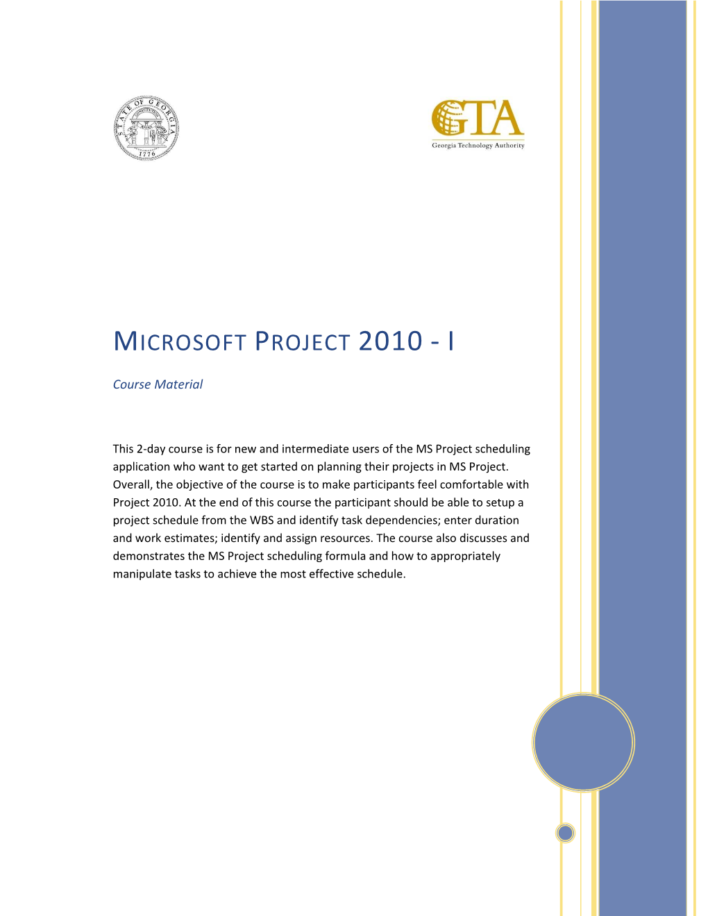 Microsoft Project 2010 - I