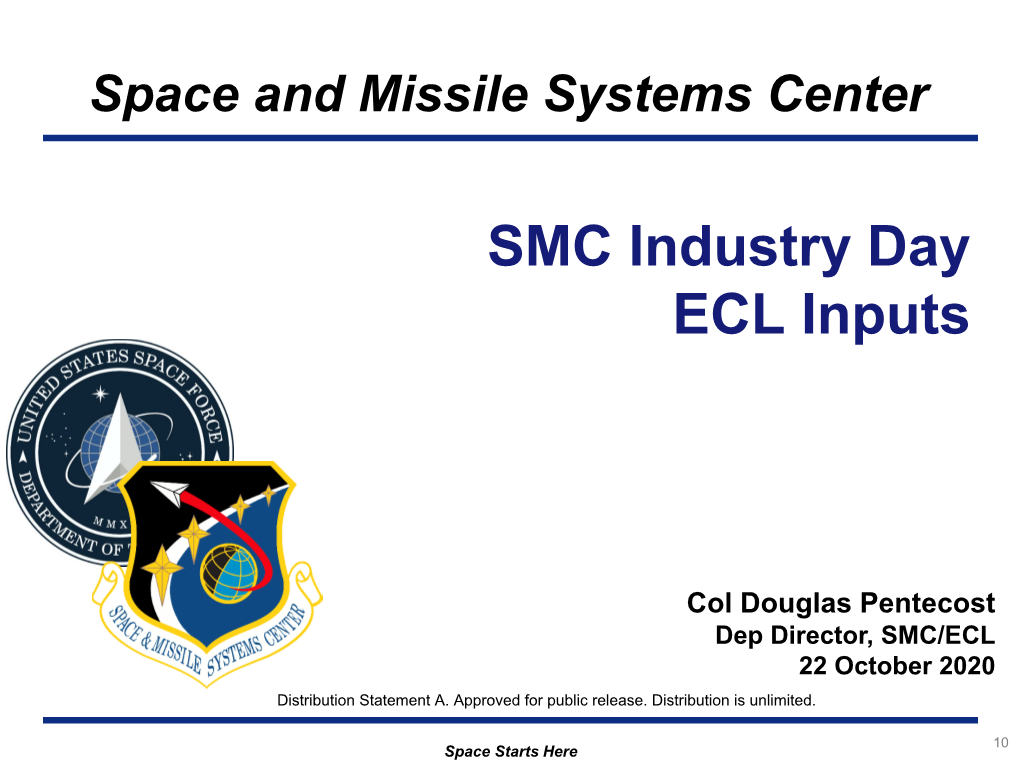 SMC Industry Day ECL Inputs