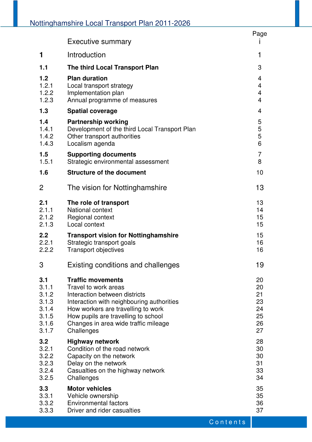 Local Transport Plan 2011-2026 Page Executive Summary I