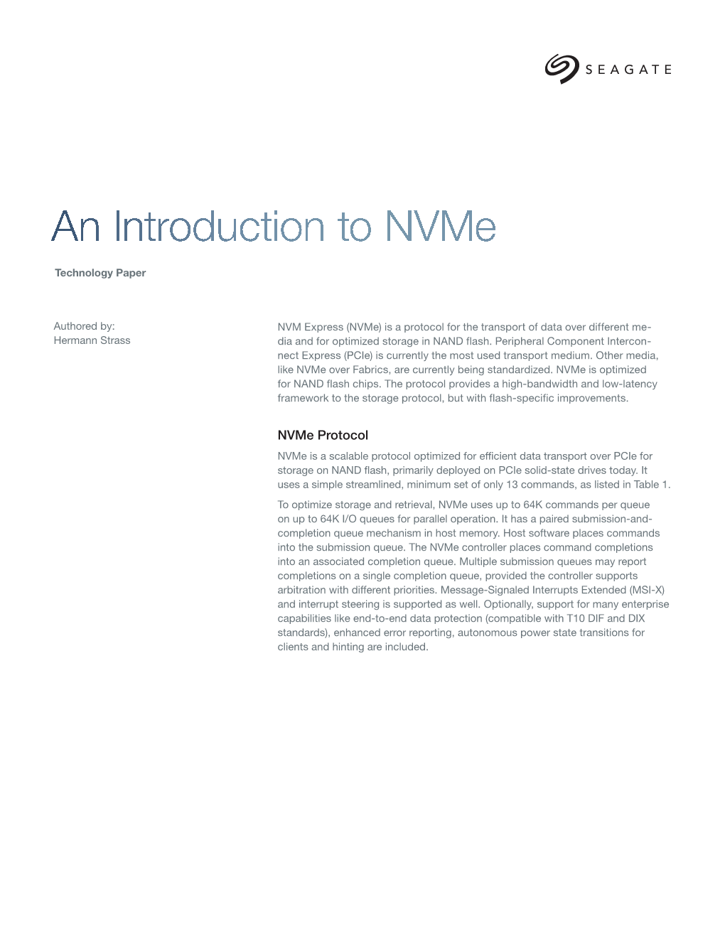 An Introduction to Nvme
