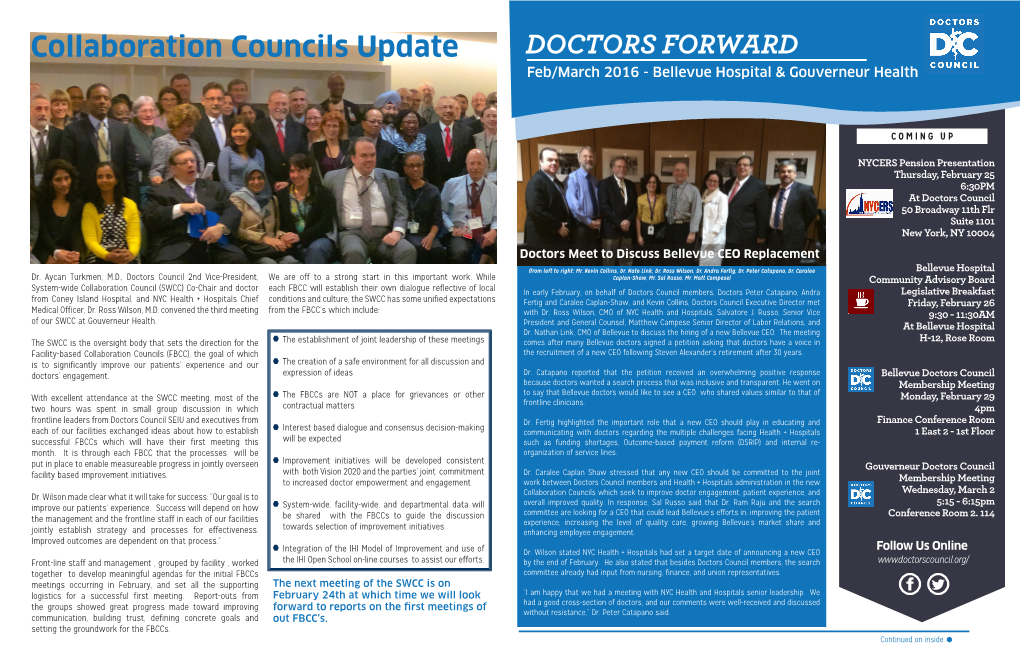 DOCTORS FORWARD Collaboration Councils Update