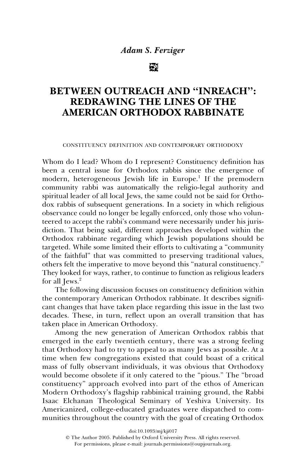 Redrawing the Lines of the American Orthodox Rabbinate