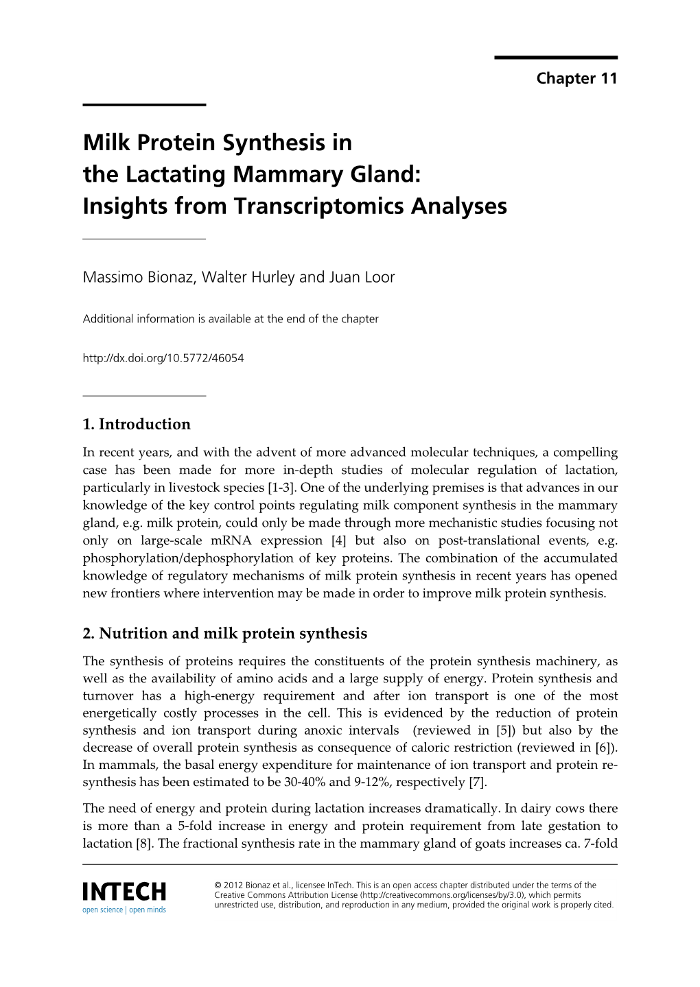 Milk Protein Synthesis in the Lactating Mammary Gland: Insights from Transcriptomics Analyses