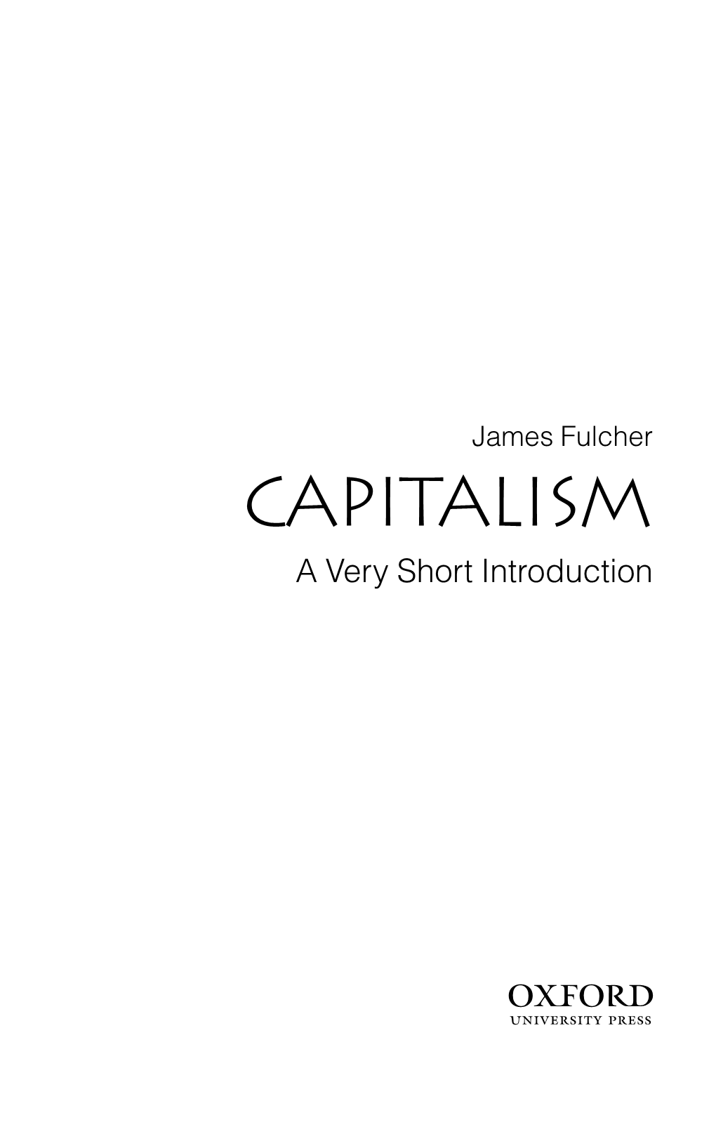 A Very Short Introduction — Capitalism