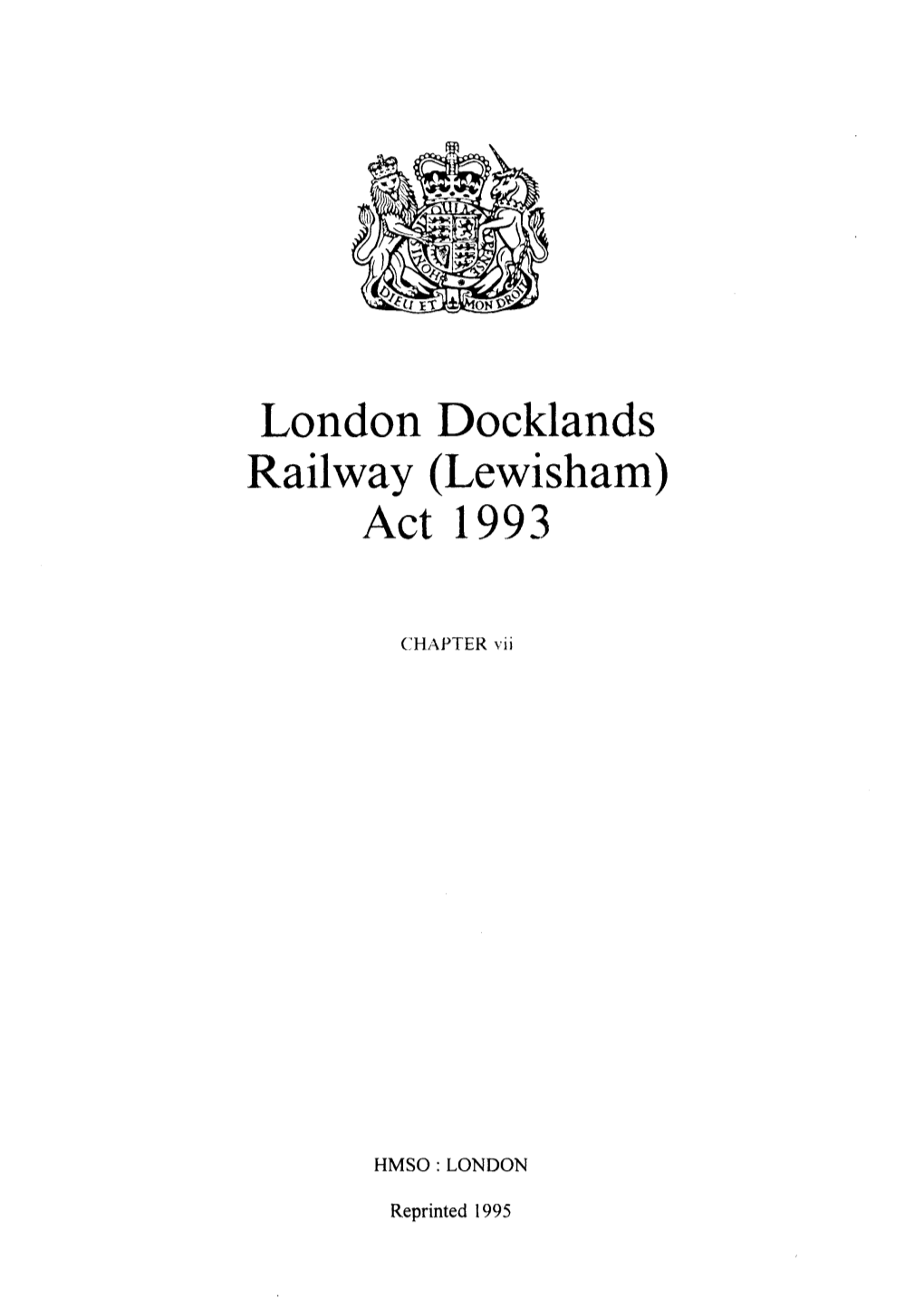 London Docklands Railway (Lewisham) Act 1993