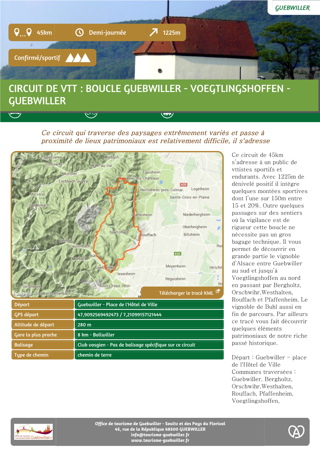 CIRCUIT DE VTT : BOUCLE GUEBWILLER - VOEGTLINGSHOFFEN - GUEBWILLER Vue Panoramique VTT Forêt